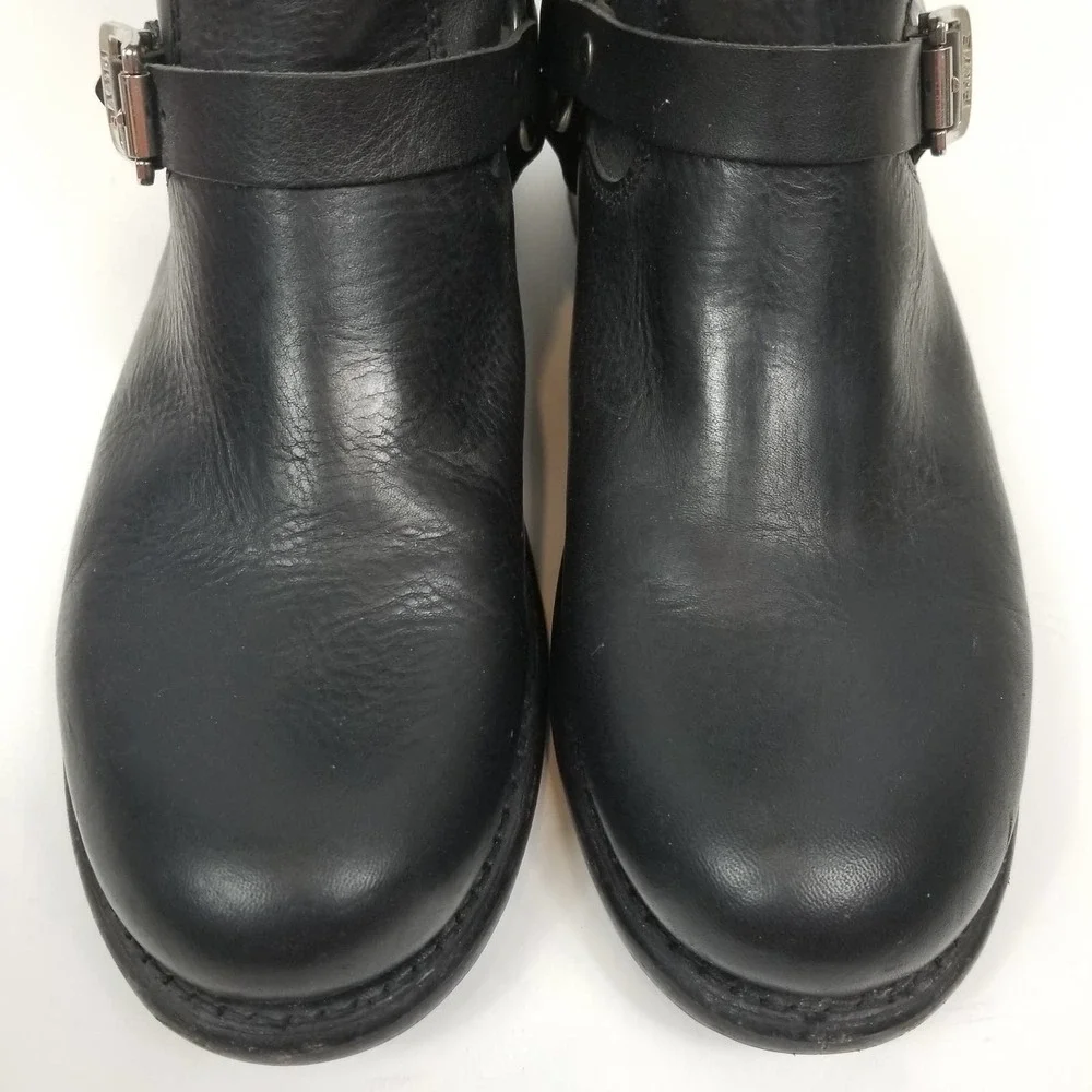 Frye Black Leather Harness Boots - Picture 4 of 12